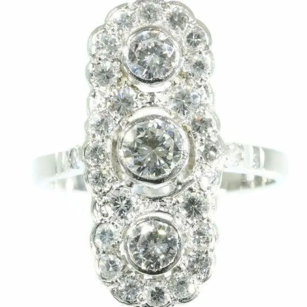 Bague platine et diamants