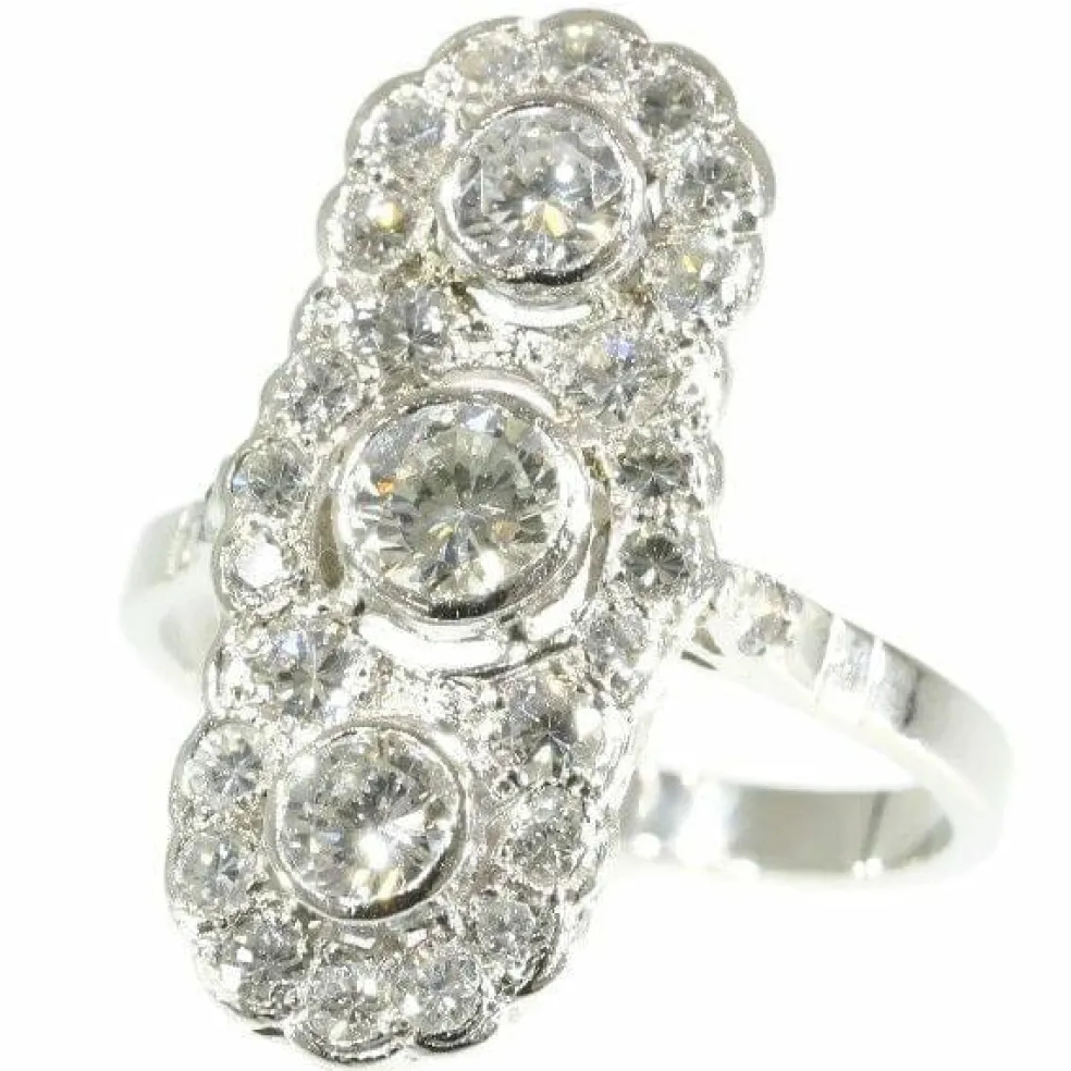 Bague platine et diamants