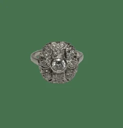 Bague platine et diamants dont env 0,30ct