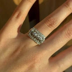 Bague platine et diamants