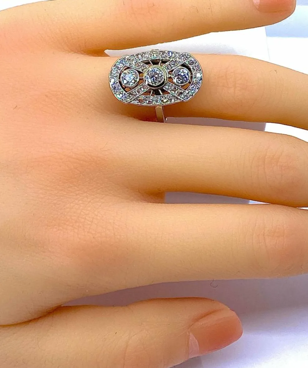 Bague platine et diamants, époque 1900