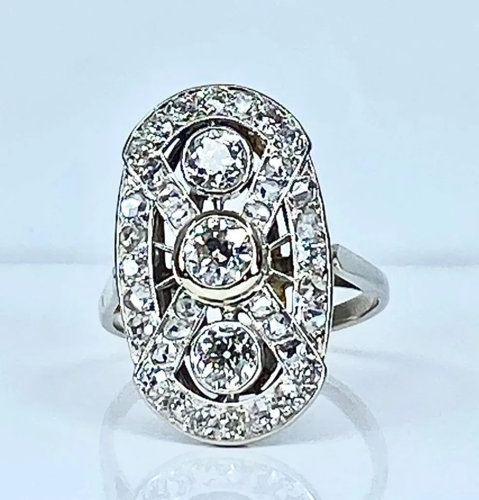 Bague platine et diamants, époque 1900