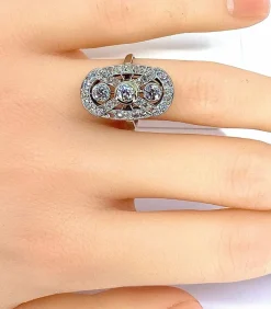 Bague platine et diamants, époque 1900