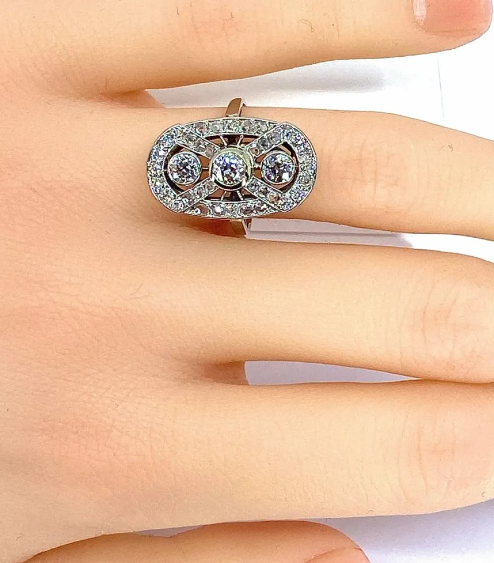 Bague platine et diamants, époque 1900