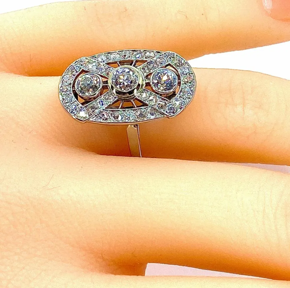Bague platine et diamants, époque 1900
