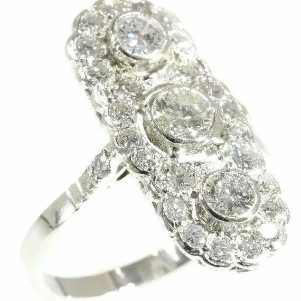 Bague platine et diamants