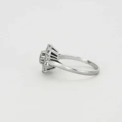 Bague platine et or gris avec diamants