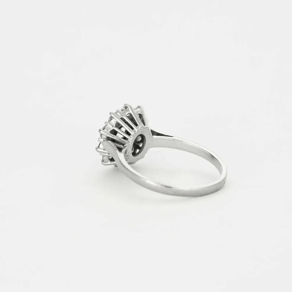 Bague platine et or gris avec diamants