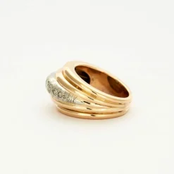 Bague platine et or jaune avec diamants