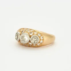 Bague platine, or et diamants
