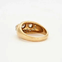 Bague platine, or et diamants
