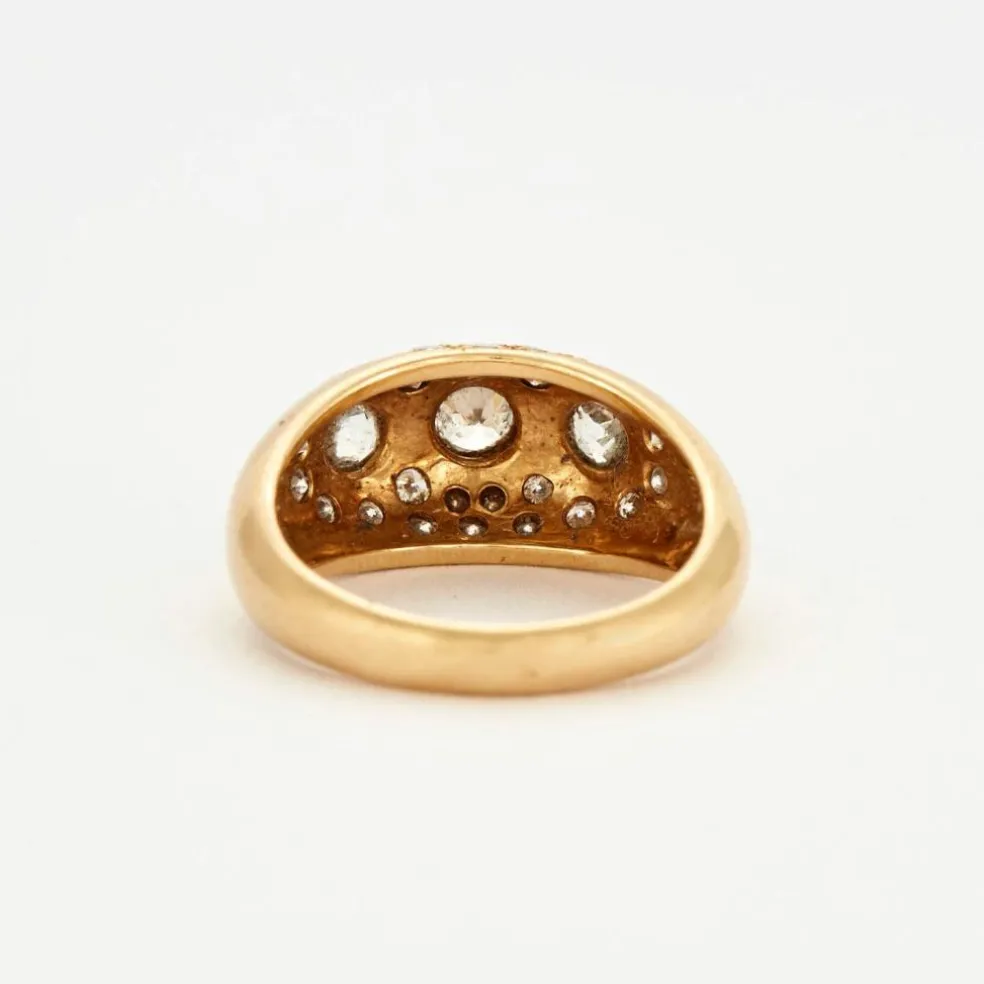 Bague platine, or et diamants