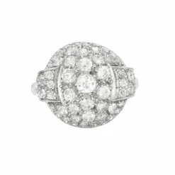 Bague platine pavage diamants Art Déco