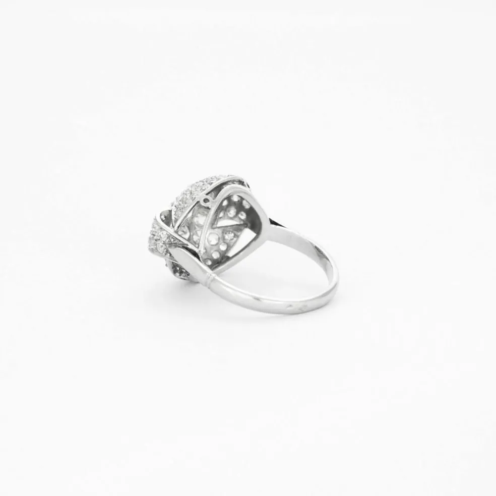 Bague platine pavage diamants Art Déco