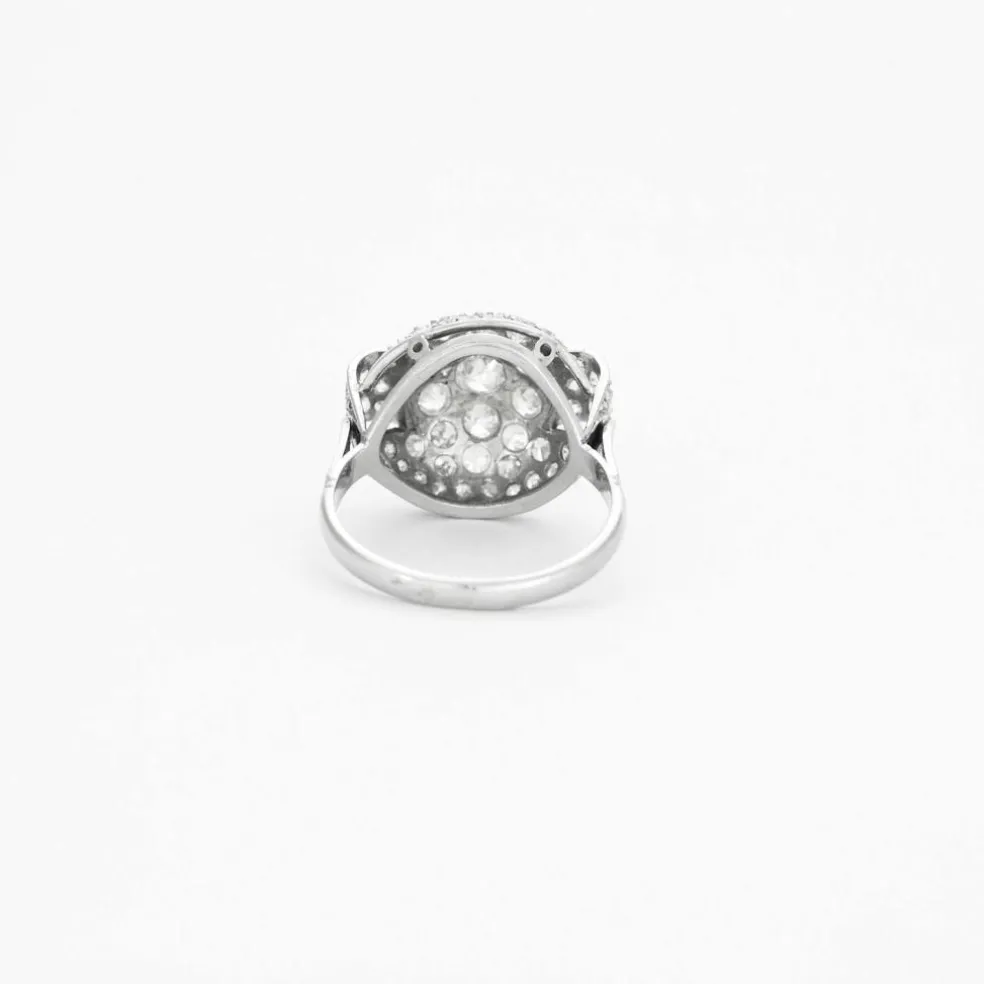 Bague platine pavage diamants Art Déco