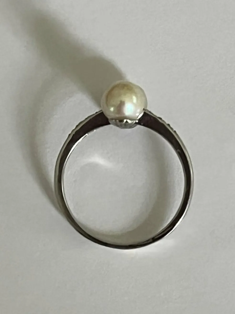 Bague Platine Perles Diamants