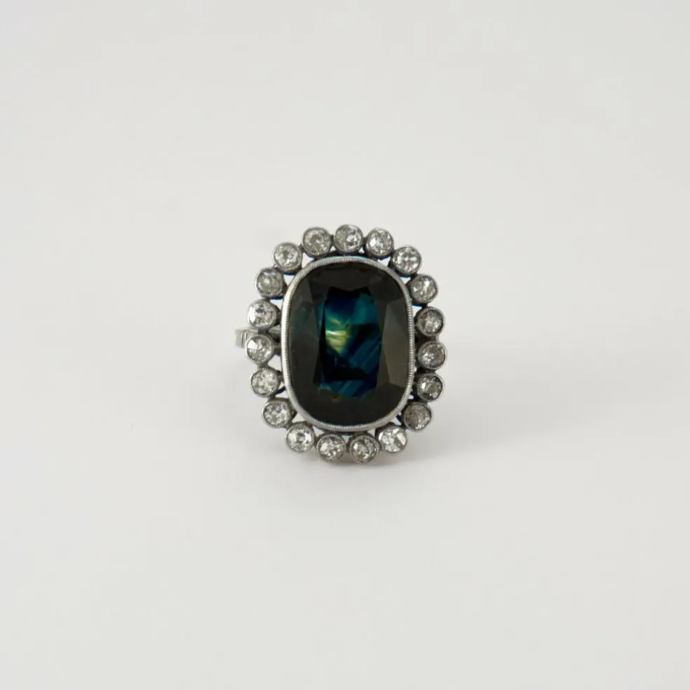 Bague Platine Saphir & Diamants