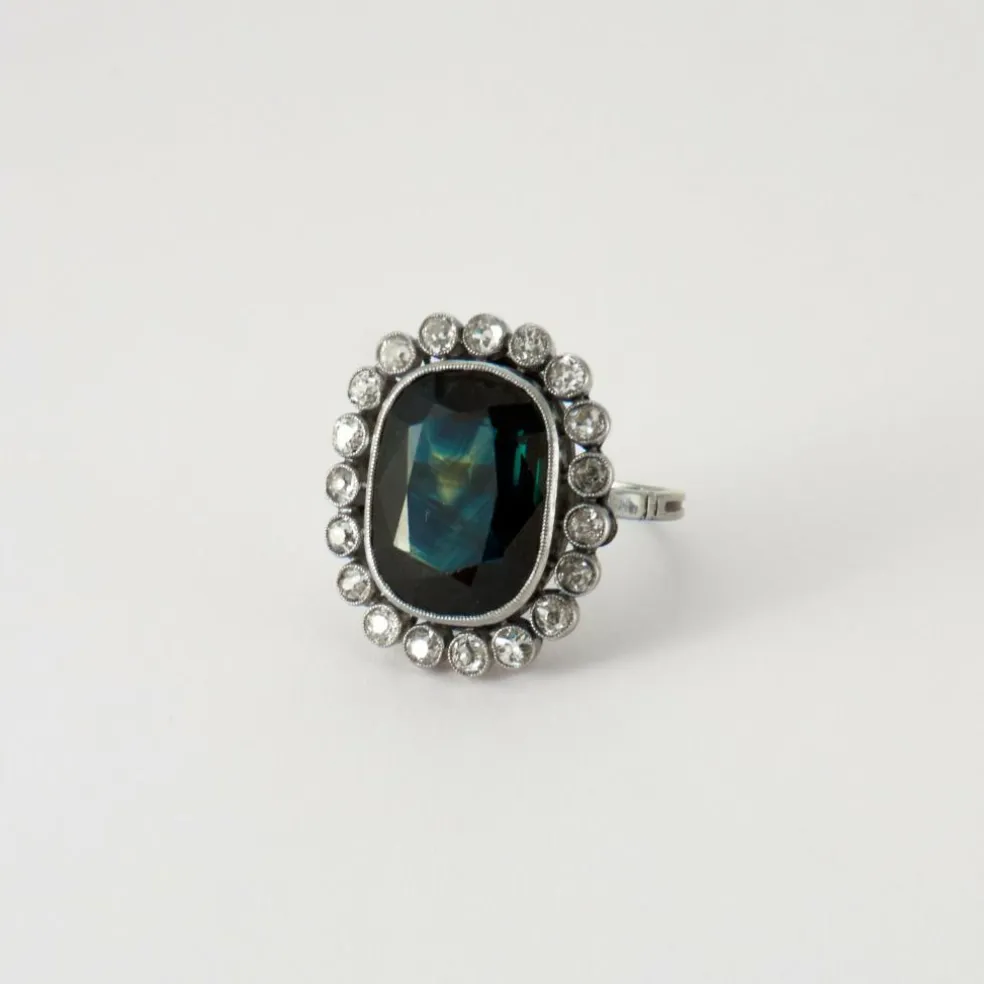 Bague Platine Saphir & Diamants