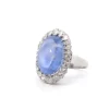 Bague platine saphir cabochon de 17,65 cts et diamants