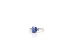 Bague Platine Saphir de Ceylan Diamants