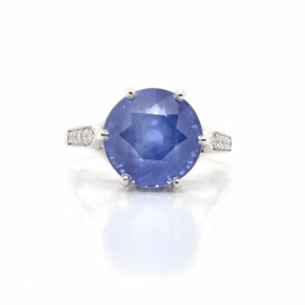 Bague Platine Saphir Diamants