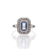 Bague platine saphir diamants