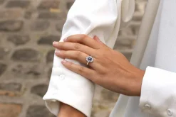 Bague Platine Saphir Diamants