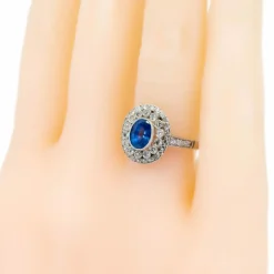Bague Platine Saphir Diamants