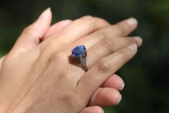Bague Platine Saphir Diamants