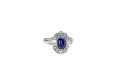Bague Platine Saphir Diamants