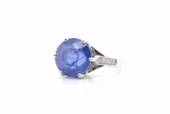 Bague Platine Saphir Diamants