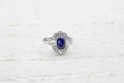 Bague Platine Saphir Diamants