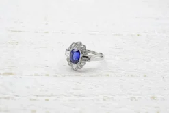 Bague Platine Saphir Diamants