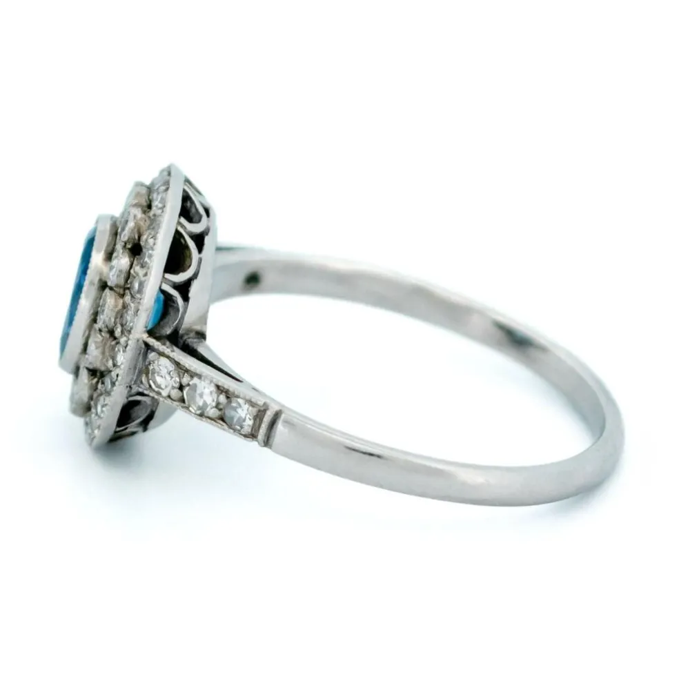 Bague Platine Saphir Diamants