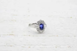 Bague Platine Saphir Diamants