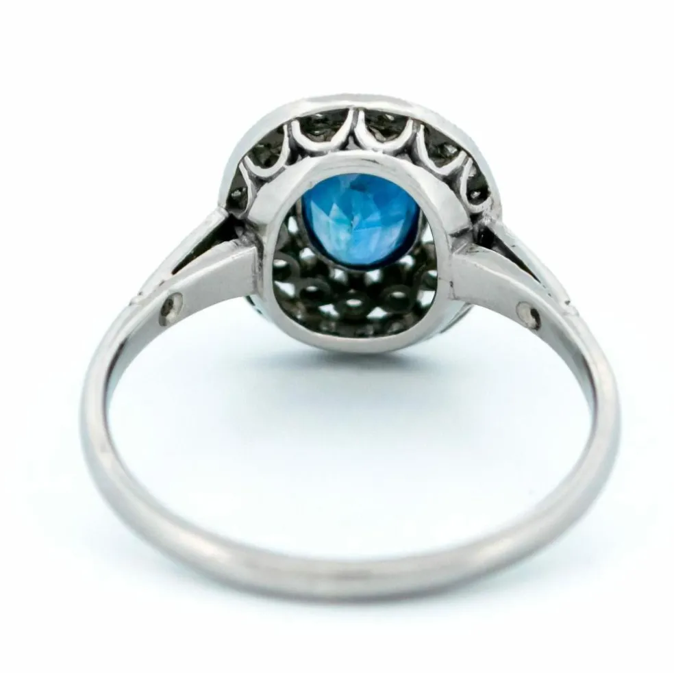 Bague Platine Saphir Diamants