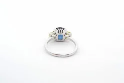 Bague Platine Saphir Diamants jaunes