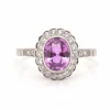 Bague Platine Saphir rose Diamants