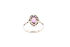 Bague Platine Saphir rose Diamants