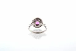 Bague Platine Saphir rose Diamants
