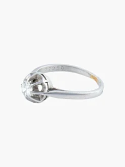 BAGUE PLATINE SOLITAIRE DIAMANT STYLE RETRO