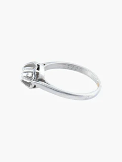 BAGUE PLATINE SOLITAIRE DIAMANT STYLE RETRO