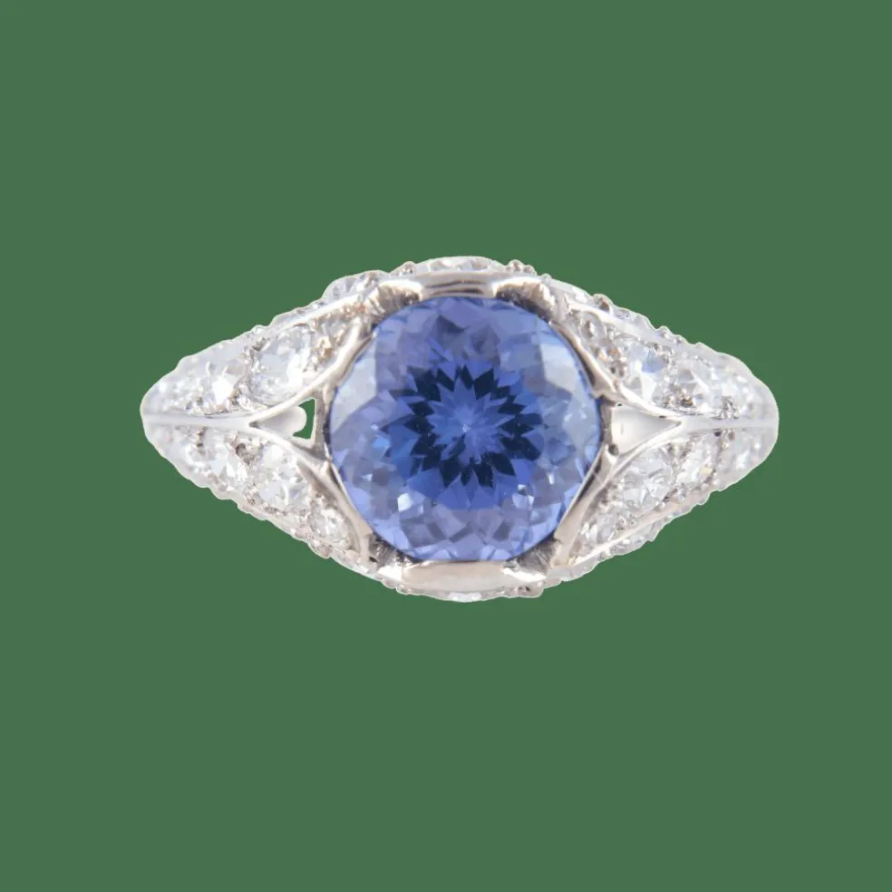 Bague Platine Tanzanite Diamants