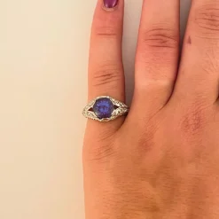 Bague Platine Tanzanite Diamants