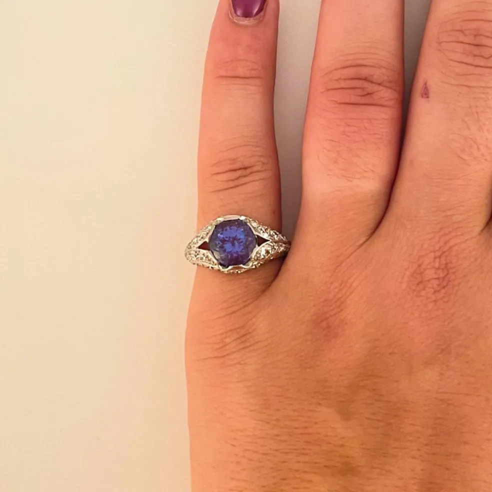 Bague Platine Tanzanite Diamants