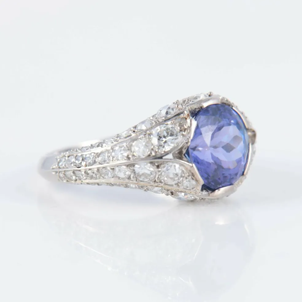 Bague Platine Tanzanite Diamants