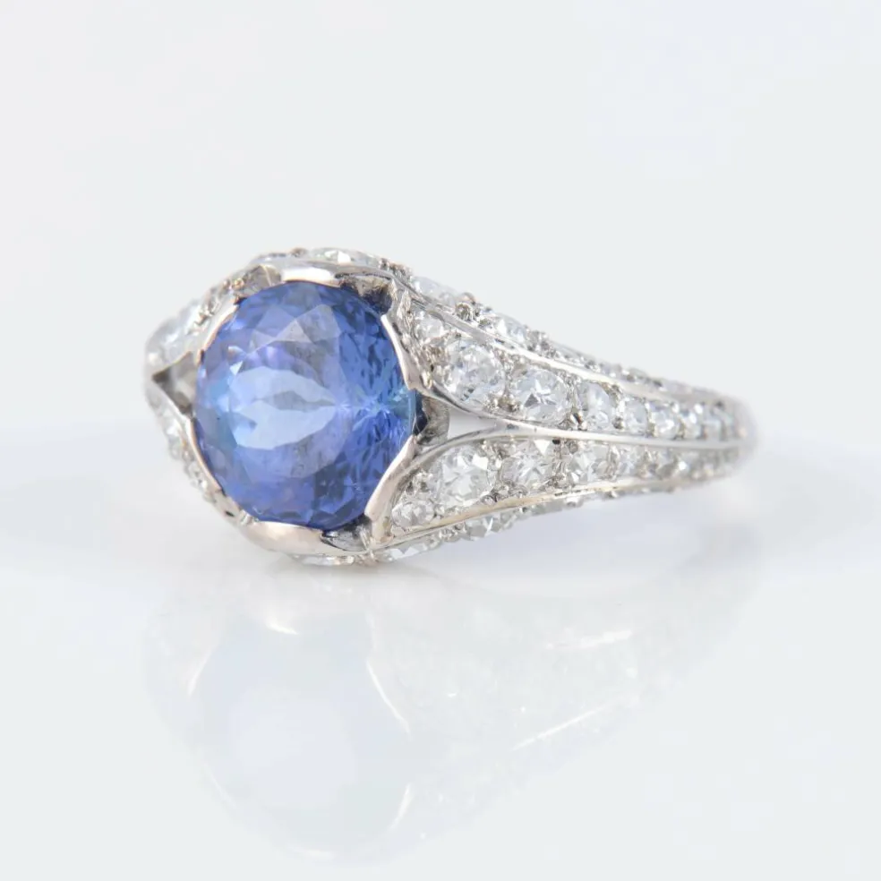 Bague Platine Tanzanite Diamants