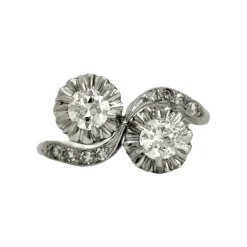 Bague platine Toi & Moi diamants