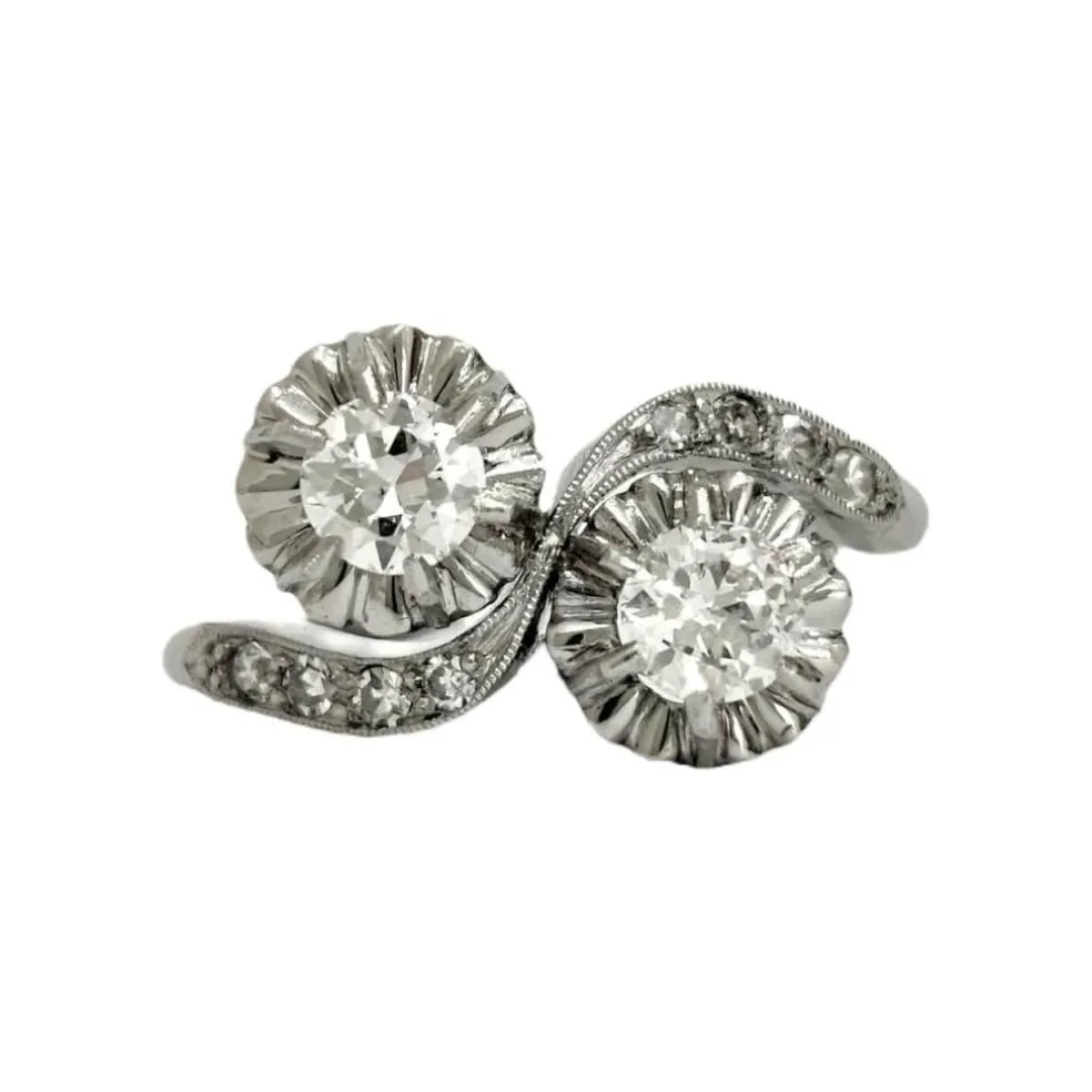 Bague platine Toi & Moi diamants