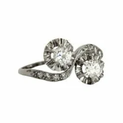 Bague platine Toi & Moi diamants